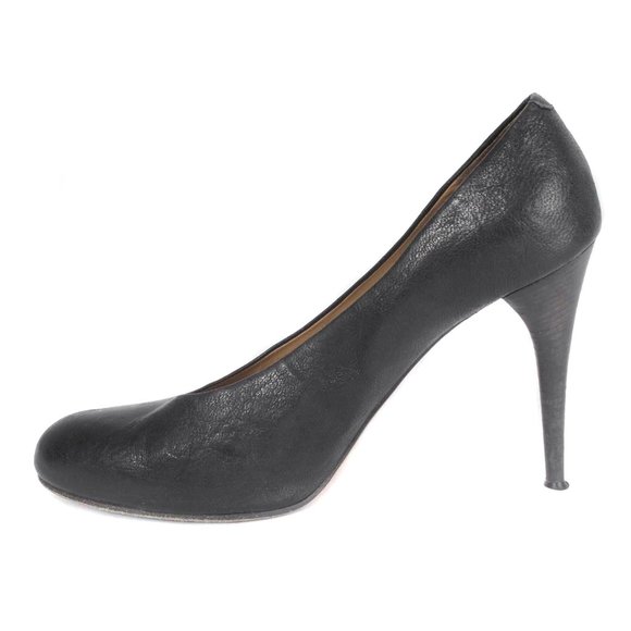 CHLOE Black Grain Leather Rounded Toe Classic Pumps Size Women’s 10 - Picture 3 of 7
